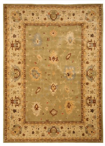 EORC Wool Karabagh Bay Leaf/Ivory Area Rug 4' x 5'6