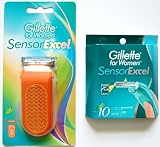 Gillette Sensor Excel Razor for Women & 11 Refill Blades
