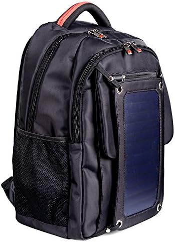 Gory Solar® 7W 6.5V 1ASolar Backpack, Solar Panel Bag, Black Nylon Materials, 22.5% Efficiency with Power Battery Pack Charge for Smart Cell Phones, Tablets, GPS, eReaders, Speakers, Gopro Cameras