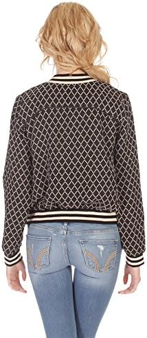 StyleScan Women's Chiffon Bomber Jacket Large Black