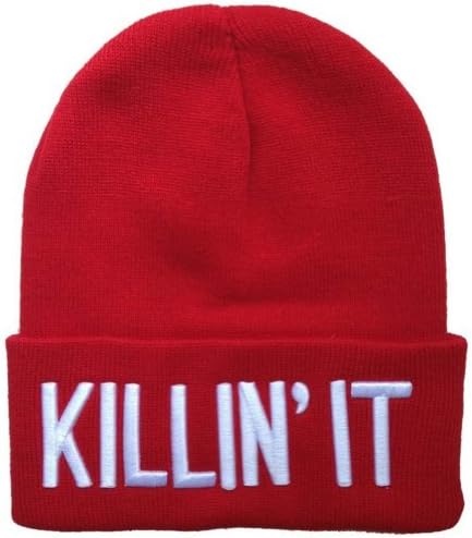 Killin It Knitted Beanies Hat Red
