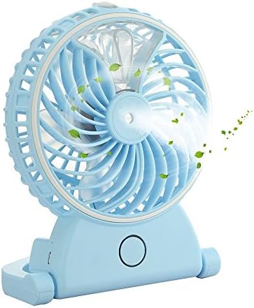 KingsTop Table Fans Portable Desktop Humidifier Fan Handheld Fans Rechargeable Cooling Misting Fan Personal Cooling Humidifier (Blue )