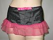 Jezebel Satin Doll Demi Skirt Panty (MEDIUM Black / White Dot)