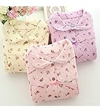 (ディーコッテ) D'Kotte レディース マタニティー 長袖 キルティング 綿 前開き パジャマ 授乳口 冬 フラワー 花柄 151001-4(イエロー-m)