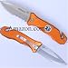 EMT Rescue Tool Orange Pocket Knife - Half Serrated Blade