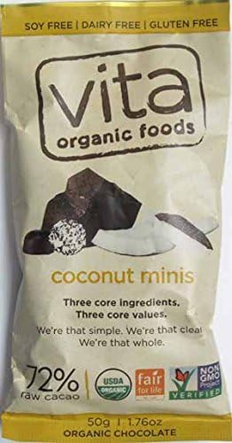 Vita Organic Foods: 72% Raw Cacao Coconut Minis 1.76 Oz (6 Pack)