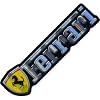 " Ferrari " Logo Embossed Chrome Foil Twin Sticker Set