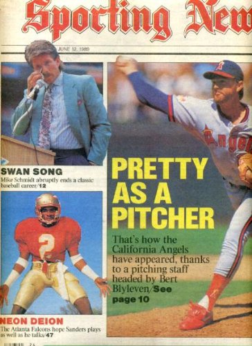 Sporting News June 12 1989 Bert Blyleven/California Angels Cover, Deion Sanders/Atlanta Falcons, Mike Schmidt/Philadelphia Phillies, Michael Jordan/Magic Johnson Debate, Troy Aikman Picked by Dallas Cowboys
