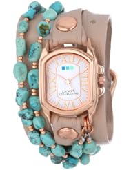 La Mer Collections Womens LMMULTI1003 Natural Turquoise Wrap Watch