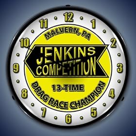 Jenkins Competition Drag Race Lighted Wall Clock