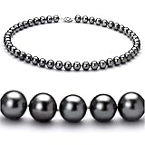 Black 7-8mm AA Freshwater Pearl Necklace 18 inch Princess Length