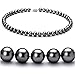 Black 7-8mm AA Freshwater Pearl Necklace 18 inch Princess Length