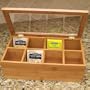 Lipper Divided Bamboo Tea Box with Clear Lid