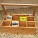 Lipper Divided Bamboo Tea Box with Clear Lid