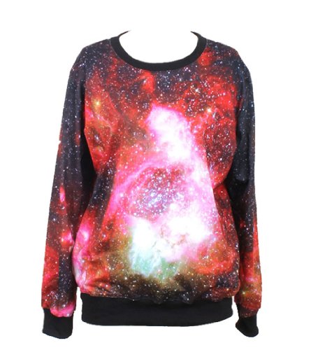 Injoy Neon Galaxy Colorful Patterns Print Sweatshirt Sweaters