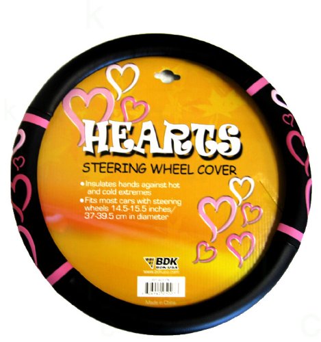 Comfort Grip Steering Wheel Cover – Love Story Hearts Pink