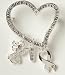 Pack of 8 Breast Cancer Awareness Heart with Charms Pins 2.25