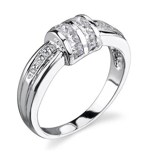 Simple Promise: Sterling Silver Size 6 Promise Ring with CZ Diamonds
