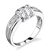 Jewelry : Simple Promise: Sterling Silver Size 6 Promise Ring with CZ Diamonds