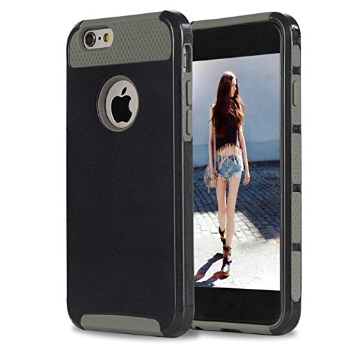 iPhone 6s Case,[4.7inch]by Ailun,Soft TPU Bumper&Hard Shell Solid PC Back,Shock-Absorption&Anti-Scratch Hybrid Dual-Layer Slim Cover,Siania Retail Package[Black]