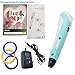 Ipeson 3d printing pen, 3d pen for artist scribbler, 3d drawing and painting with free 3 loops filament,10gram/color (Blue)