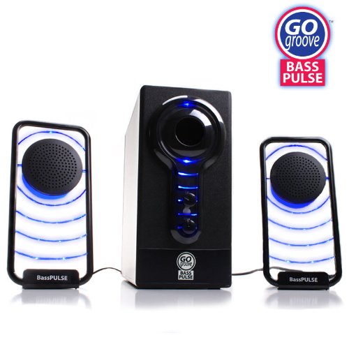 GOgroove BassPULSE Hi-Fidelity 2.1 Stereo Sound System with Subwoofer and Satellite Speakers for PC, Mac, MP3, iPod, Tablets and Home-Theater