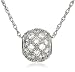 Platinum Overlay Sterling Silver 2.5mm Round Cubic Zirconia 40-Stone Pendant, 18"