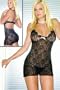Boudoir Rose Lace Mini Dress With Polka Dot Bow And Cut Out Back