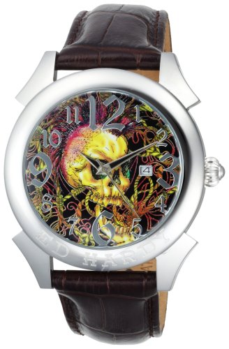 Ed Hardy Men s RE-SK Revolution Skull Stainless Steel 316L WatchB00200KGSE