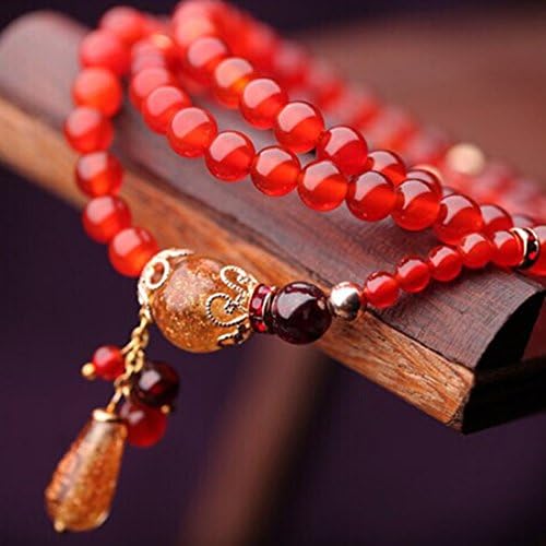 Original-Creation Natural Red Agate/Garnet Bracelet Natural Crystal Chinese Style