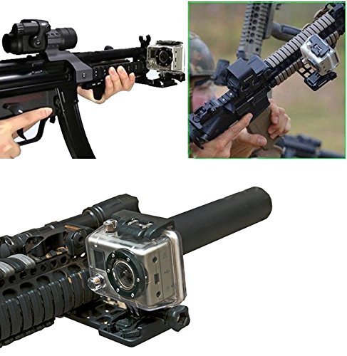 Foto4easy Cantilever Picatinny Weaver Gun Rail Side Mount for GoPro Hero HD 4/3+/3/2/1 Camera Best for for Hunters, Military, Law Enforcement, Recreational Shooters, and Airsoft Players