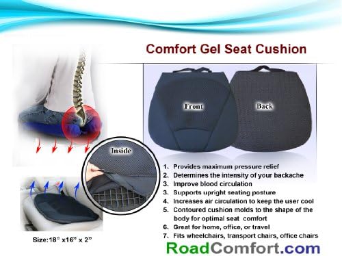 Coccyx Gel Seat Cushion with Air-Flo3D Breathable Fabric for Wheelchair,office,car,home