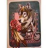 Wolf Motorcycle Queen Blanket