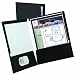 Oxford Laminated Black 100 Sheet Capacity Two-Pocket Portfolios 25 Count (51706)