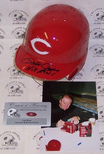 Pete Rose Hand Signed Cincinnati Reds Mini Helmet - Autographed MLB Helmets and Hats