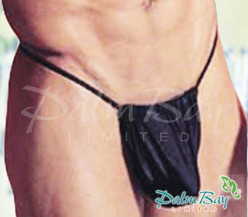 Disposable MEN'S Thong 12 pack BLACK