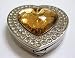 Amber Crystal Heart Surrounded by Diamonds Foldup Hand Bag Purse Hook Hanger