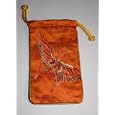 Stylish Satin Brocade Orange Mobile Phone Pouch Cover, Ideal Mobile Protection against scratches'