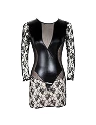 Sexy Faux-Leather Mesh Lace Bodycon Dress/Club Dress 