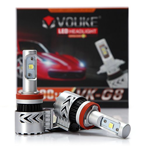 VK-G8 H11 H8 H9 12000LM LED Headlight Conversion Kit, Low Beam Headlamp, Fog Driving Light, HID or Halogen Head light Replacement, 6500K Xenon White, 2pcs- 2 Year Warranty