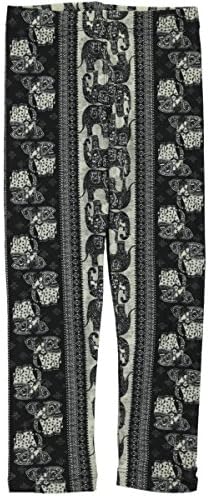 1st Kiss Little Girls' Toddler "Elephant Swirl" Leggings - black/white, 3t