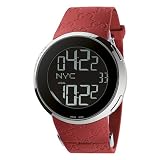 Gucci Men`s YA114212 I Gucci Digital Red Rubber Strap Watch