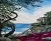 Carmel Cypress Tree Seascape Iverson Original Oil Painting on Canvas