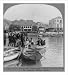 Historic Print (L): Greek immigrants embarking in small boat for steamer for America, Patras, Greece