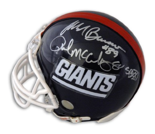 Signed Mark Bavaro Mini Helmet - Phil McConkey Dual - Autographed NFL Mini Helmets