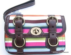 Coach Legacy Stripe Clutch Purse Bag 41850