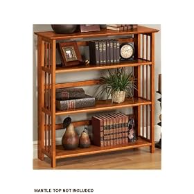 Honey Oak Folding Bookcase 38H x 35W x 11.5D, 35W, HONEY OAK by Home Decorators Collection