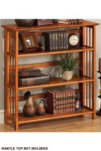 Honey Oak Folding Bookcase 38H x 35W x 11.5D, 35W, HONEY OAK
