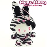 ハローキティ×ニコラ ニコモデザイン カラフルバニーぬいぐるみマスコットボールチェーン(ゼブラ/ホワイト)