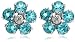 Third Party New : 14k White Gold Apatite Floral Earrings